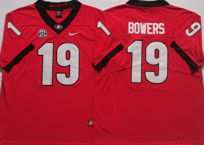 Men's Georgia Bulldogs Brock Bowers #19 Red Jersey